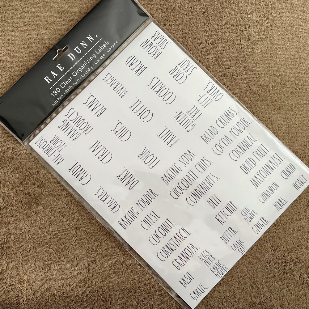 Rae Dunn Clear Organizing Labels x 180.